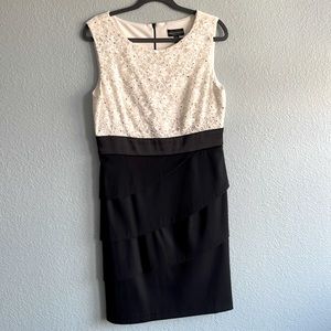 White and black cocktail dress